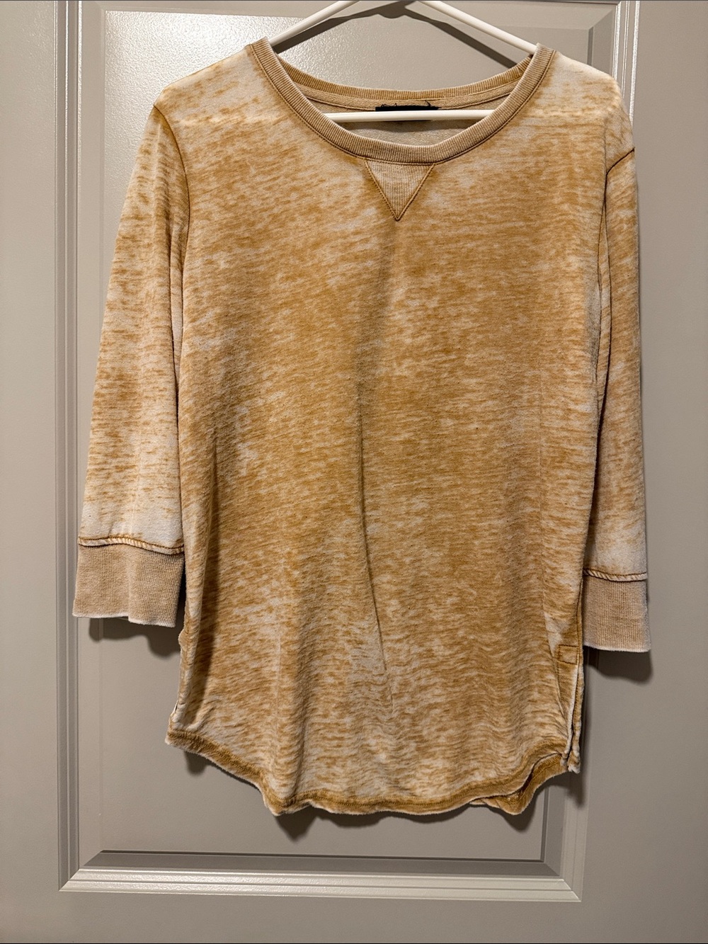 Jane and Delancey Washed Crewneck Sweatshirt in Mustard